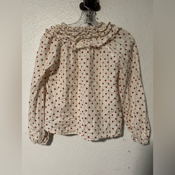 & OTHER STORIES
Print Ruffled Collar Blouse In White W. Tiny Strawberry Print - Picture 7 of 12
